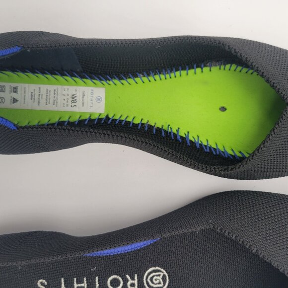 Rothy's Black Flats with Blue Trim - Picture 3 of 5